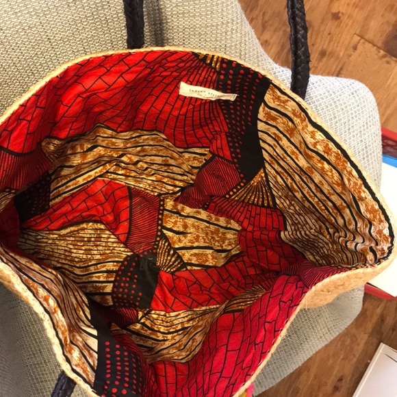 NWOT Indego Africa Fair Trade Zig Zag Beach Bag - Picture 5 of 7